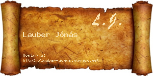 Lauber Jónás névjegykártya